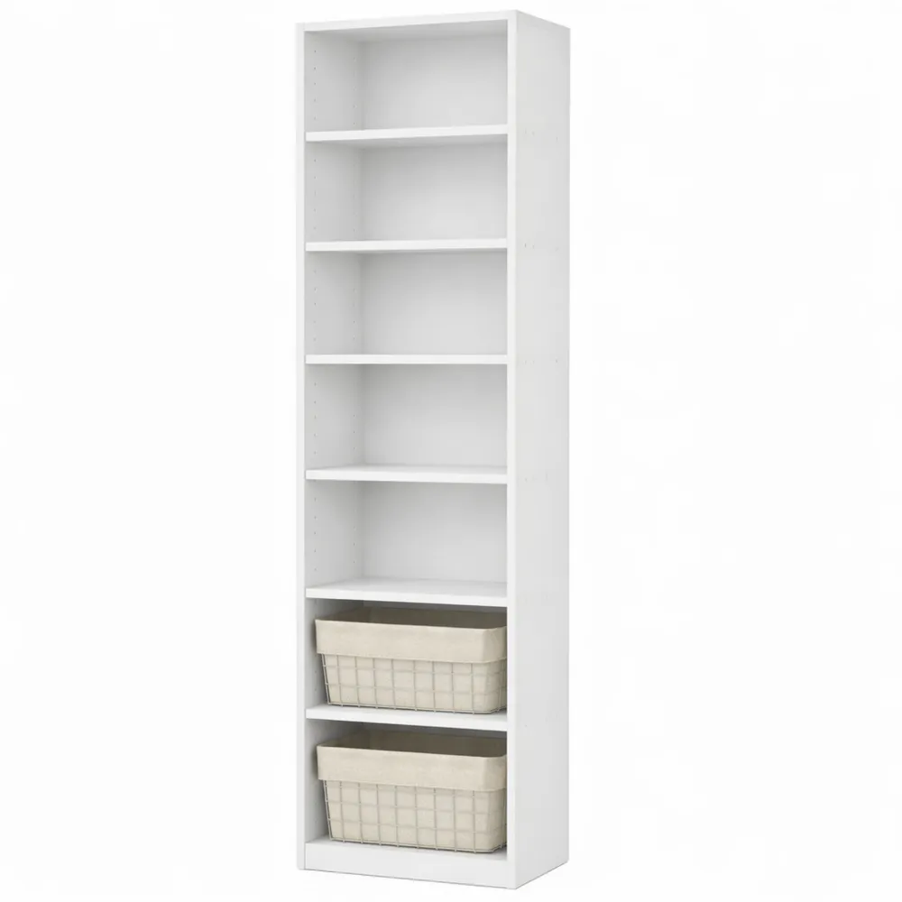 Libreria a 10 Ripiani per Soggiorno e Ufficio, Colore Bianco