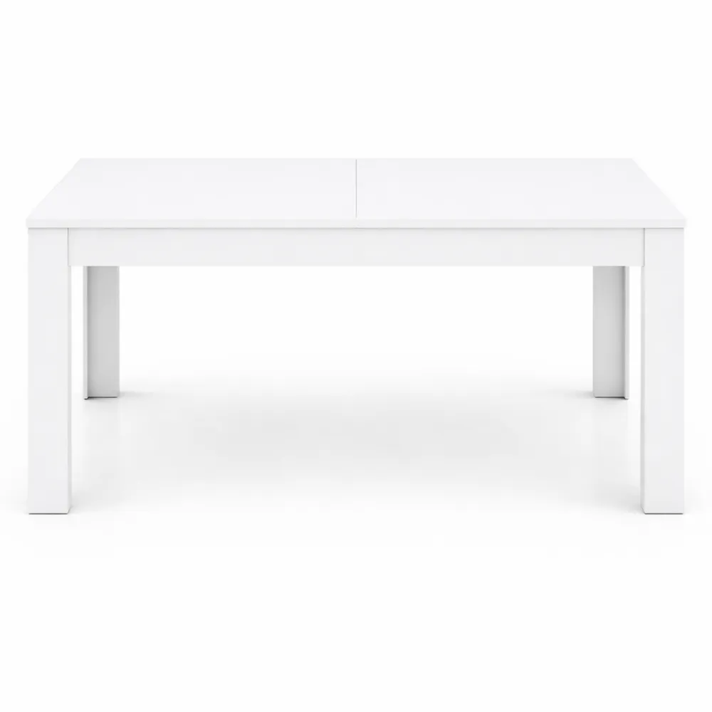 Tavolo da pranzo allungabile in legno melaminico moderno 140-190x90x77 cm, bianco