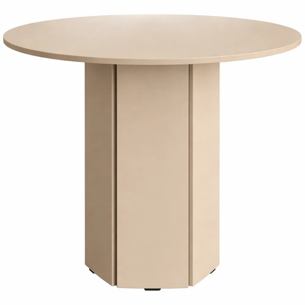 Tavolo Rotondo da Pranzo Diametro 104 cm per Cucina e Soggiorno Colore Cappuccino