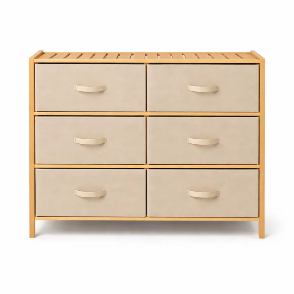 Cassettiera con 6 cassetti in tessuto per camera da letto