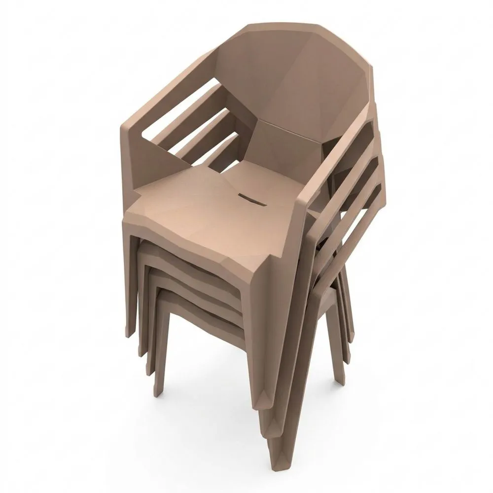 Juego de 4 sillas de exterior apilables y ligeras para jardín