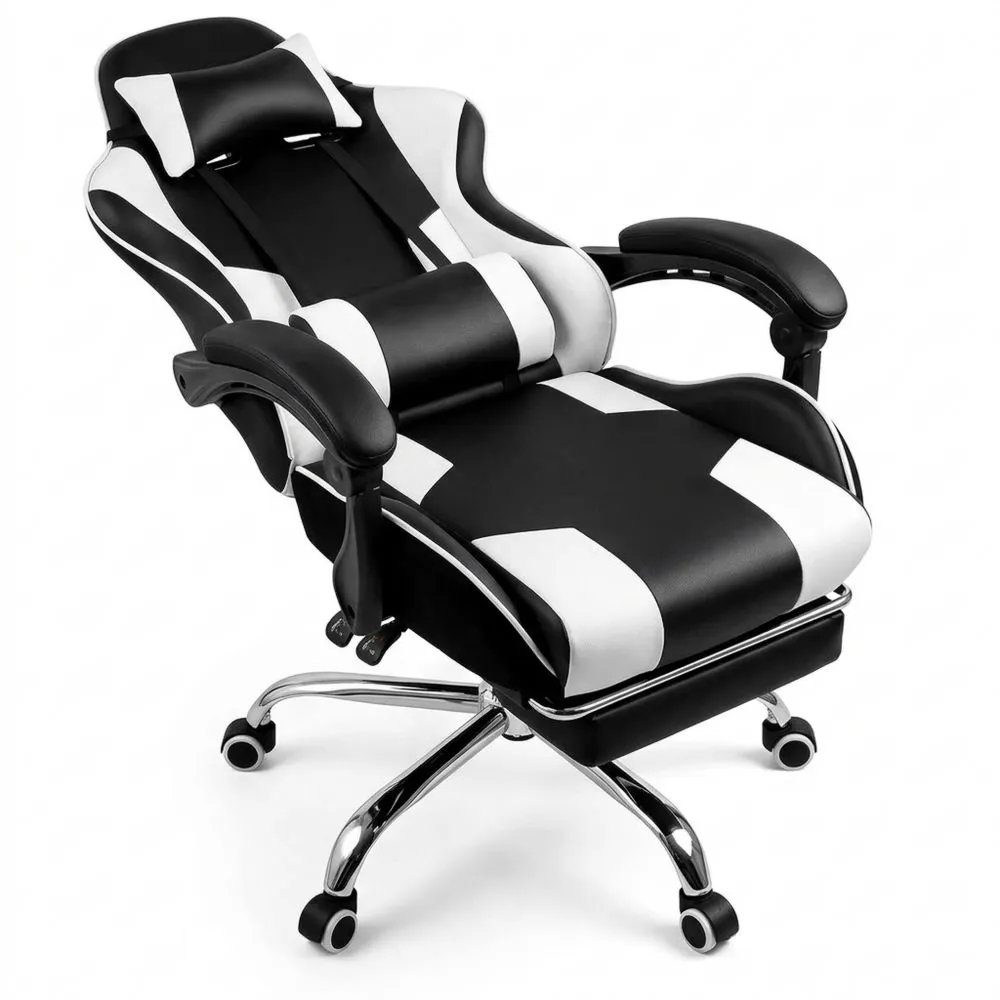 Silla ergonómica con reposapiés ajustable y función de masaje