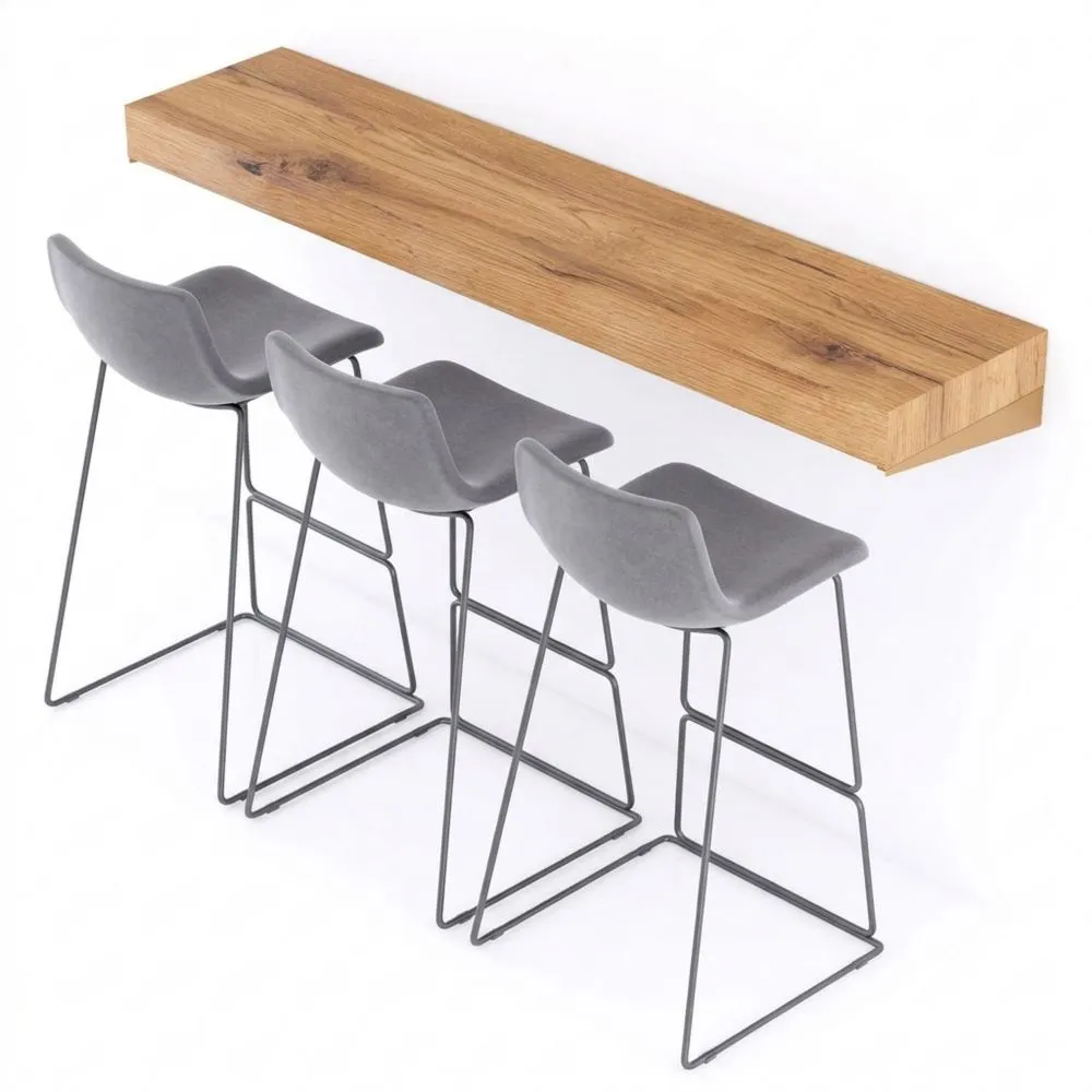 Mesa Flotante para Bares y Restaurantes de Madera Rústica