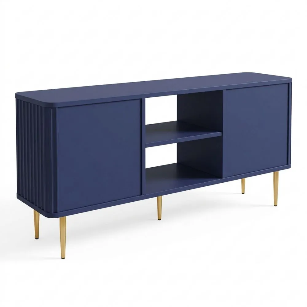 Mueble de TV de Madera Moderno con 2 Puertas para Sala de Estar y Dormitorio