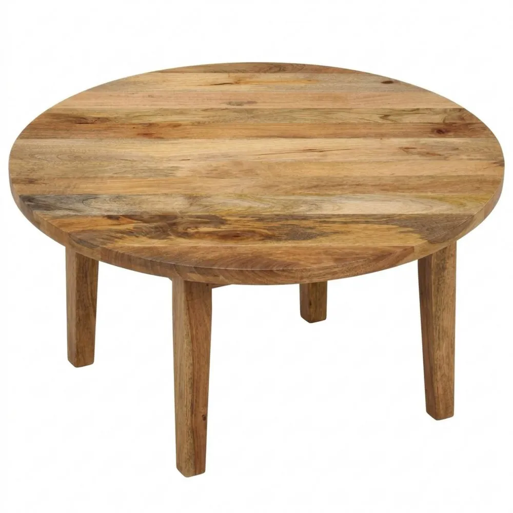 Encimera Redonda de Madera de Mango Ø 80x2.5 cm