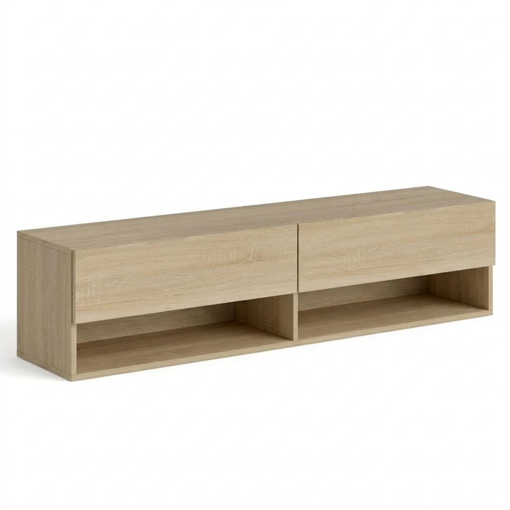 Mueble de TV Suspendido con Cajones Plegables y Estantes Abiertos