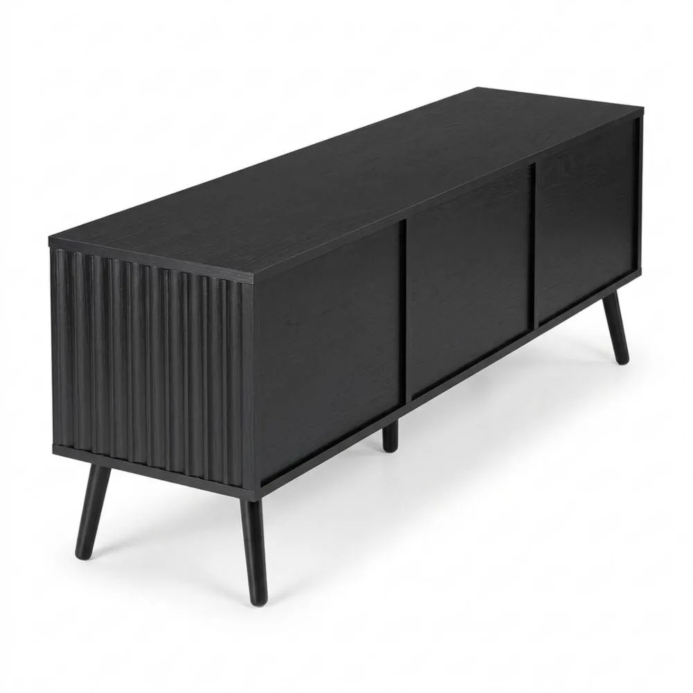 Mueble de TV con 3 Puertas en Negro, 130 cm x 40 cm x 45 cm