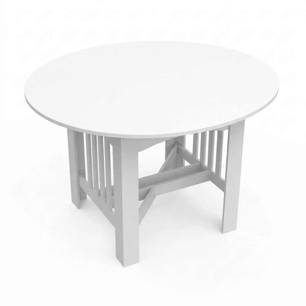 Mesa de Comedor Redonda Extensible para 4-8 Personas Blanco 110-150cm