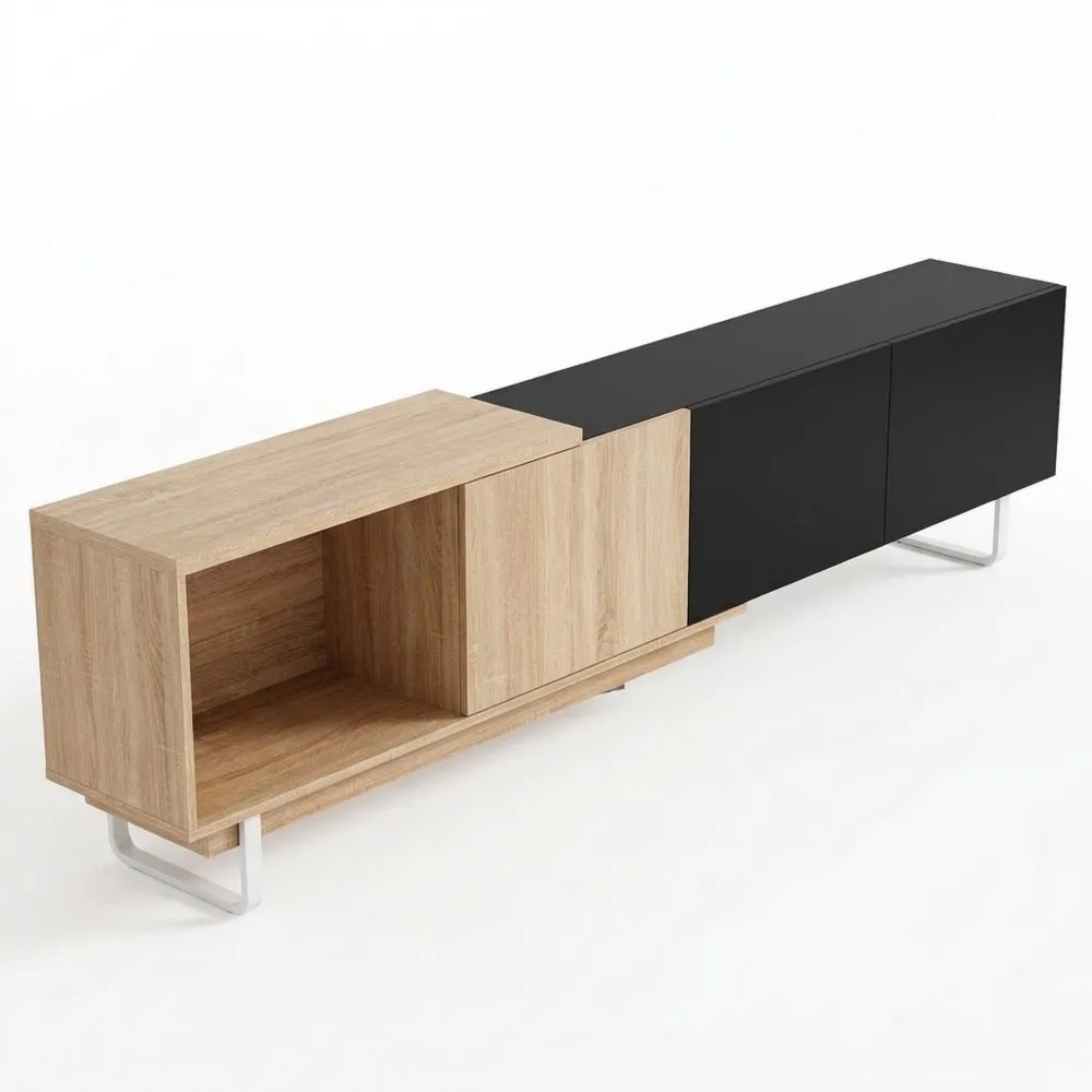 Mueble de TV Extensible con LED Inteligente y Gestión de Cables