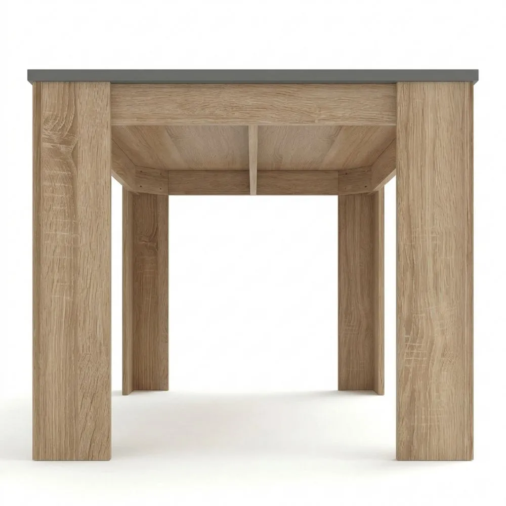 Mesa de Comedor Fija de Roble y Grafito