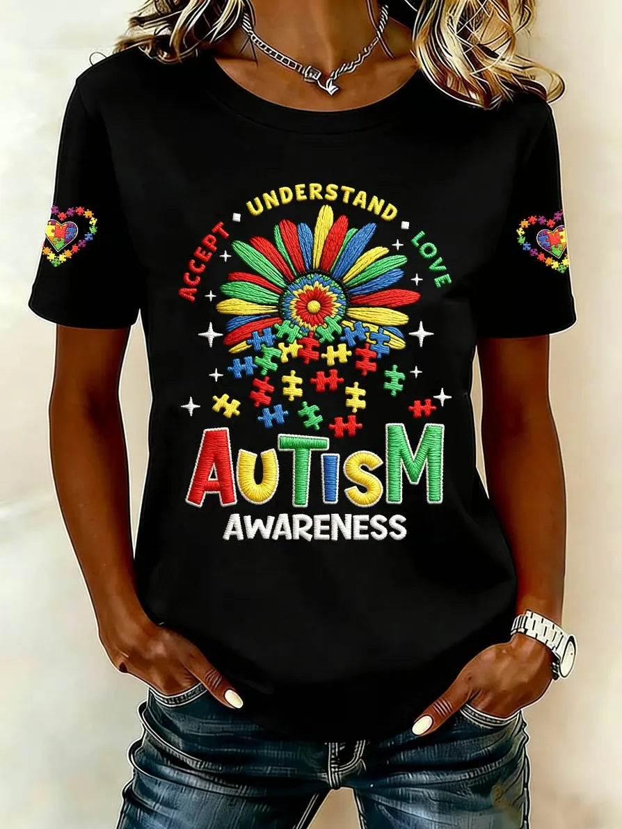 Women's Autism Acceptance Crew Neck T-shirt