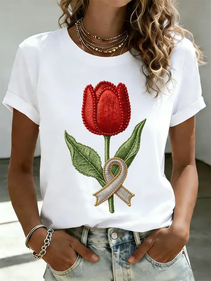 Women's Parkinson's Awareness Print T-shirt 