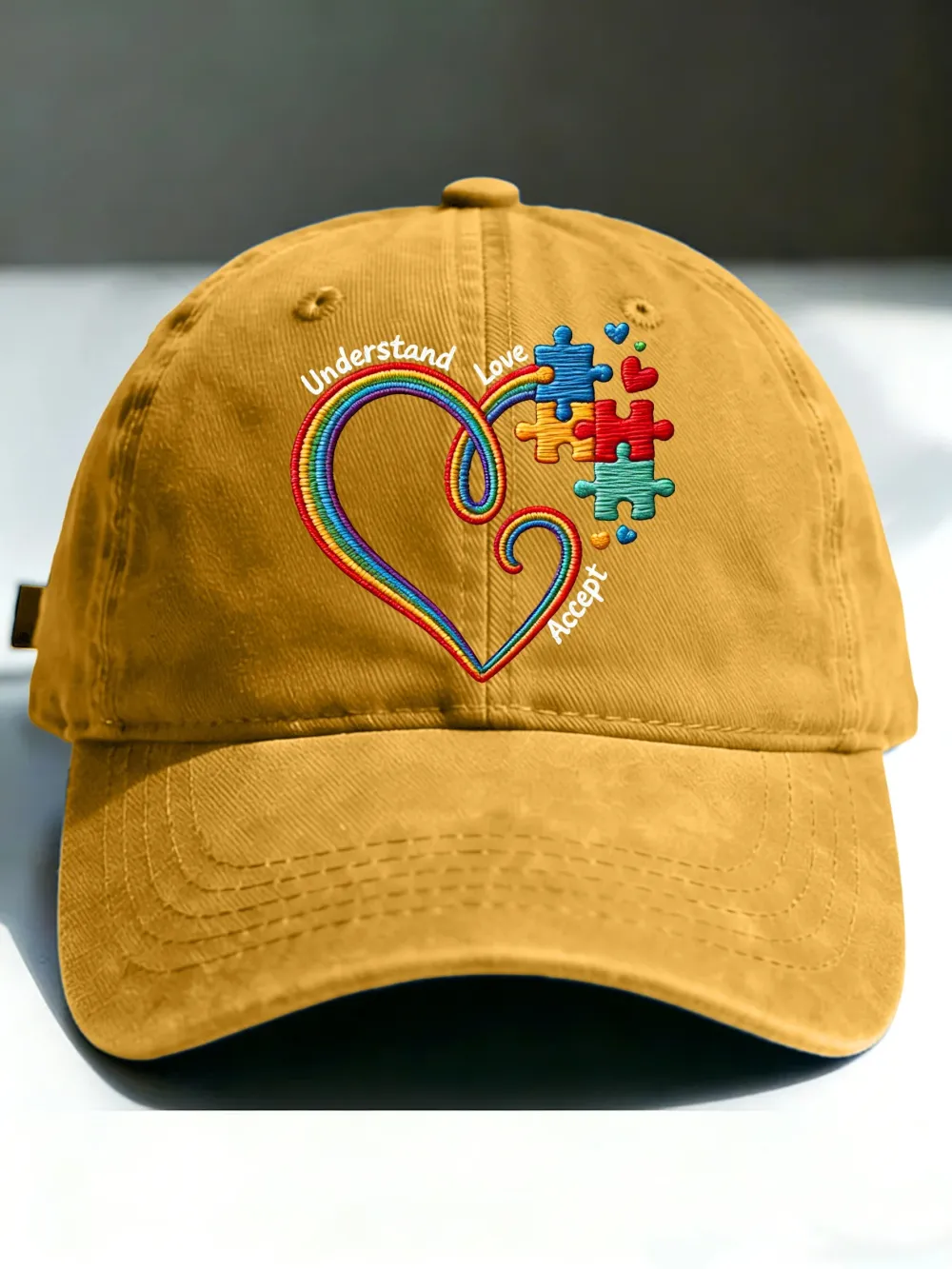 Unisex Retro Understand Love Accept Autism Awareness Printed Hat