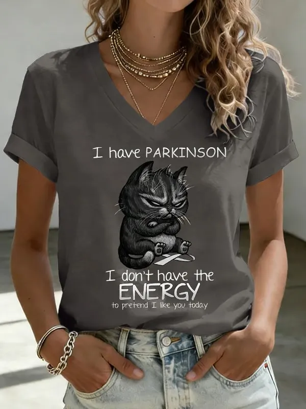 Women's Parkinson's Disease Awareness Print T-shirt