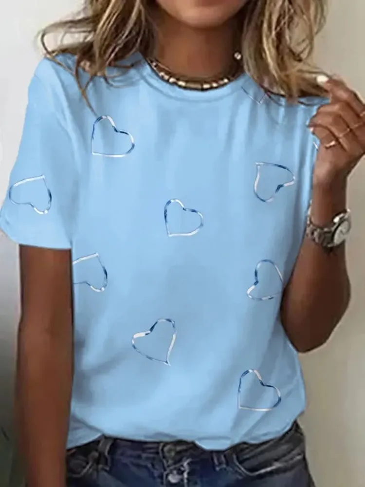 Women's Breast Cancer Awareness Print Casual T-Shirt