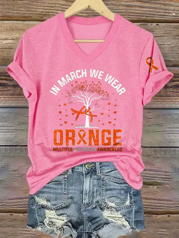 Multiple Sclerosis Awareness T-Shirt In March Wear Orange
