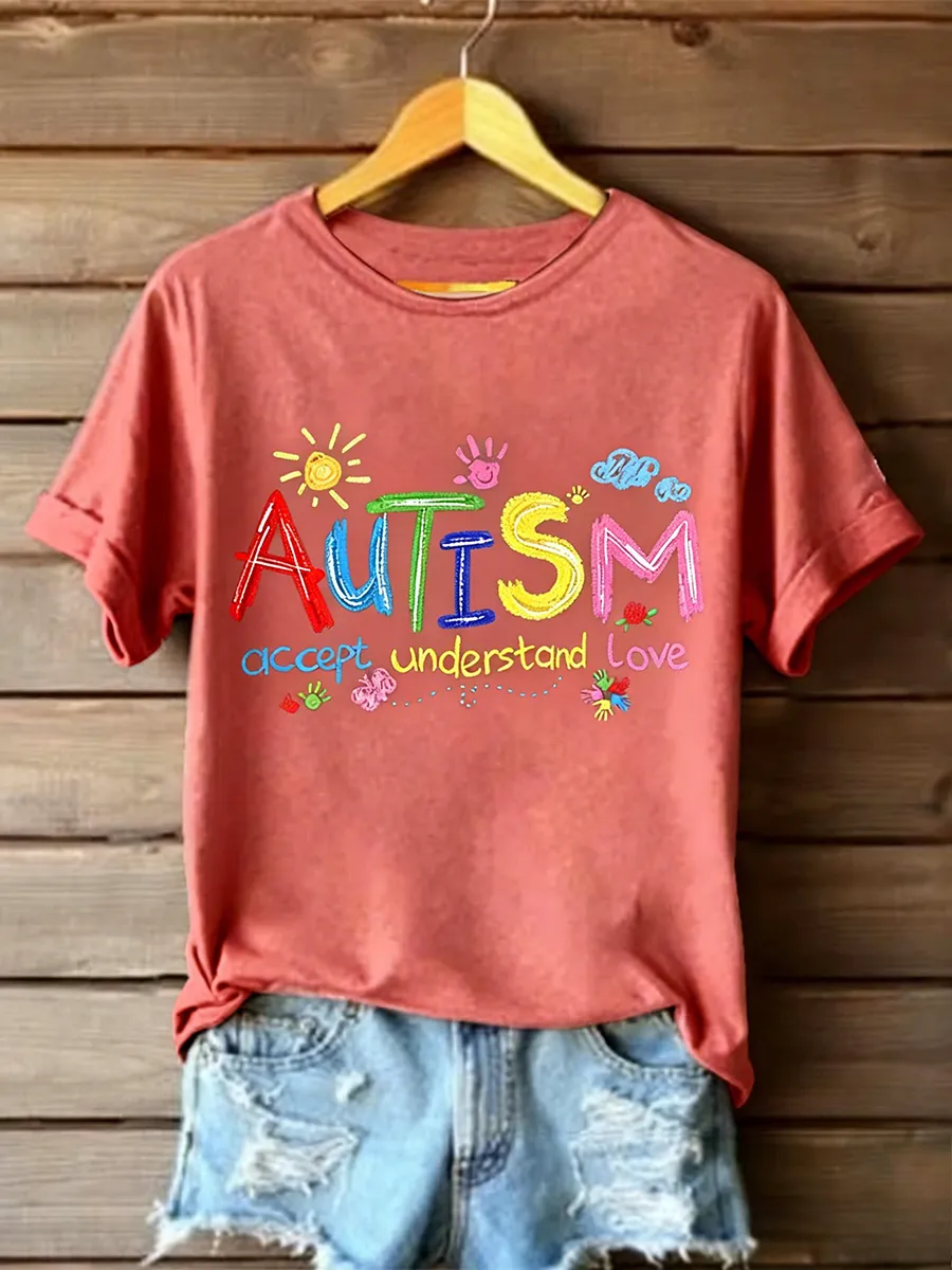 "Accept Understand Love" Autism Graphic Top