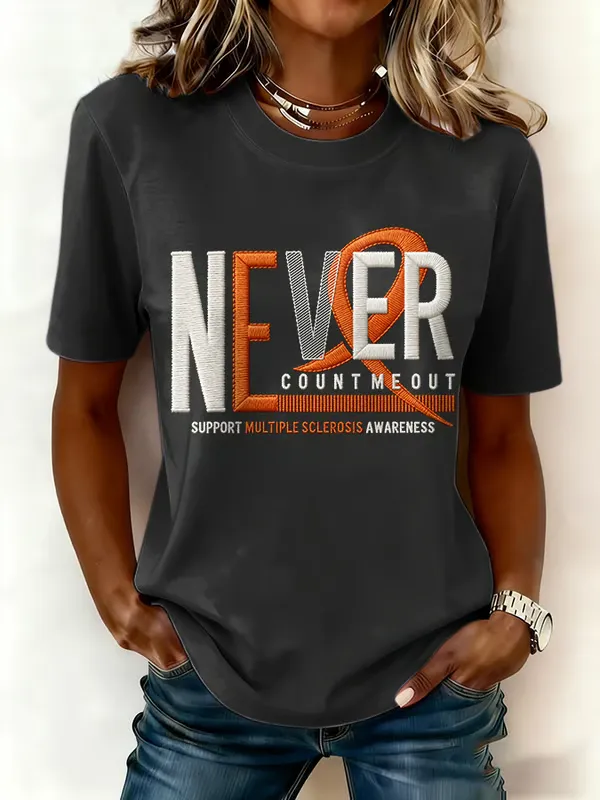 Women'S Casual Printed Short-Sleeve T-Shirt With Awareness Of Primary Sclerosis