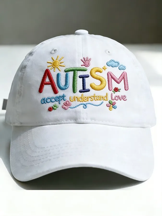 Unisex Retro Autism Accept Understand Love Printed Hat