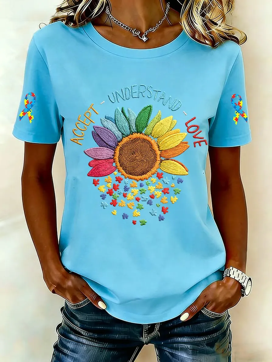 Women's Autism Acceptance Crew Neck T-shirt