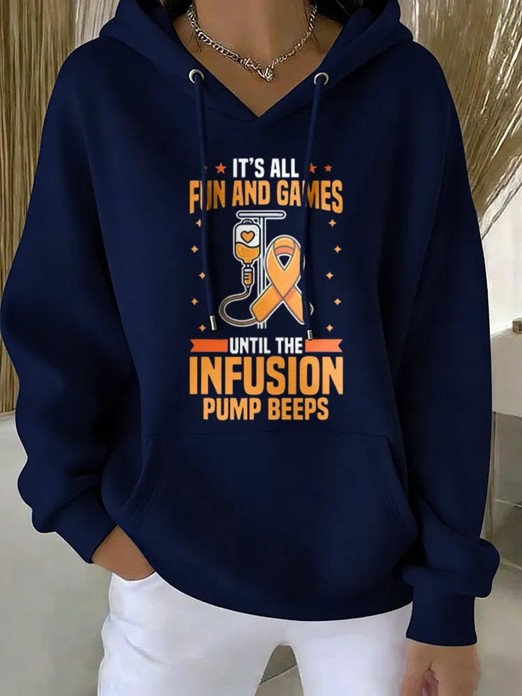 Multiple Sclerosis Awareness Until The Infusion Pump Pumps Printed Hoodie
