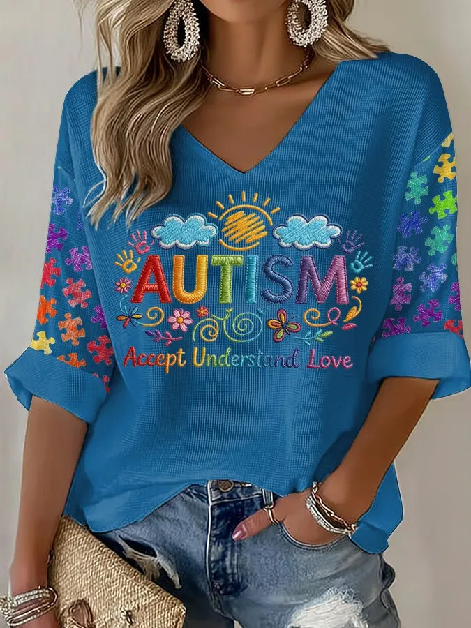Women's Autism Awareness Print Top