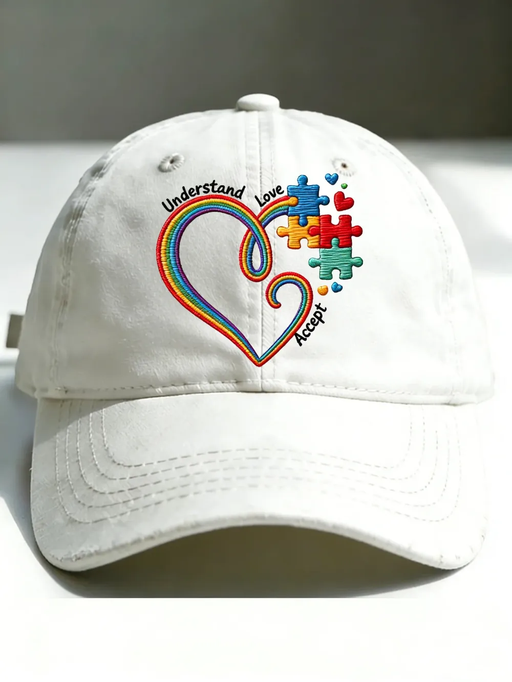 Unisex Retro Understand Love Accept Autism Awareness Printed Hat