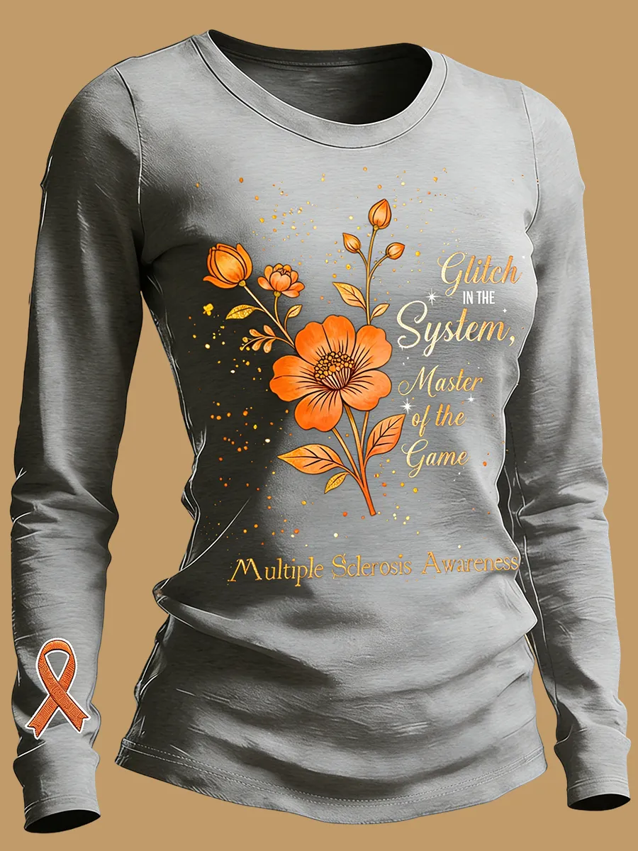 Women's Multiple Sclerosis Awareness Glitch In The System Master Of The Game Prints T-Shirt