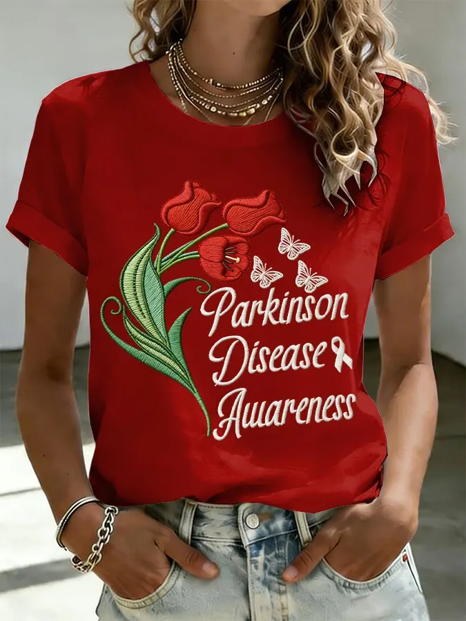 Women's Parkinson's Awareness Print T-shirt