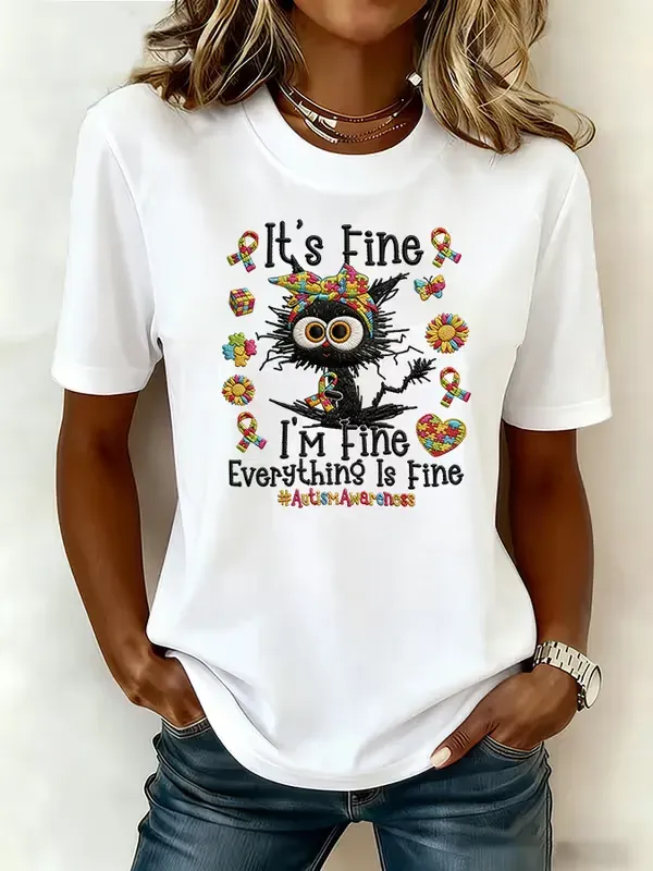 Women's Autism Awareness Print T-Shirt