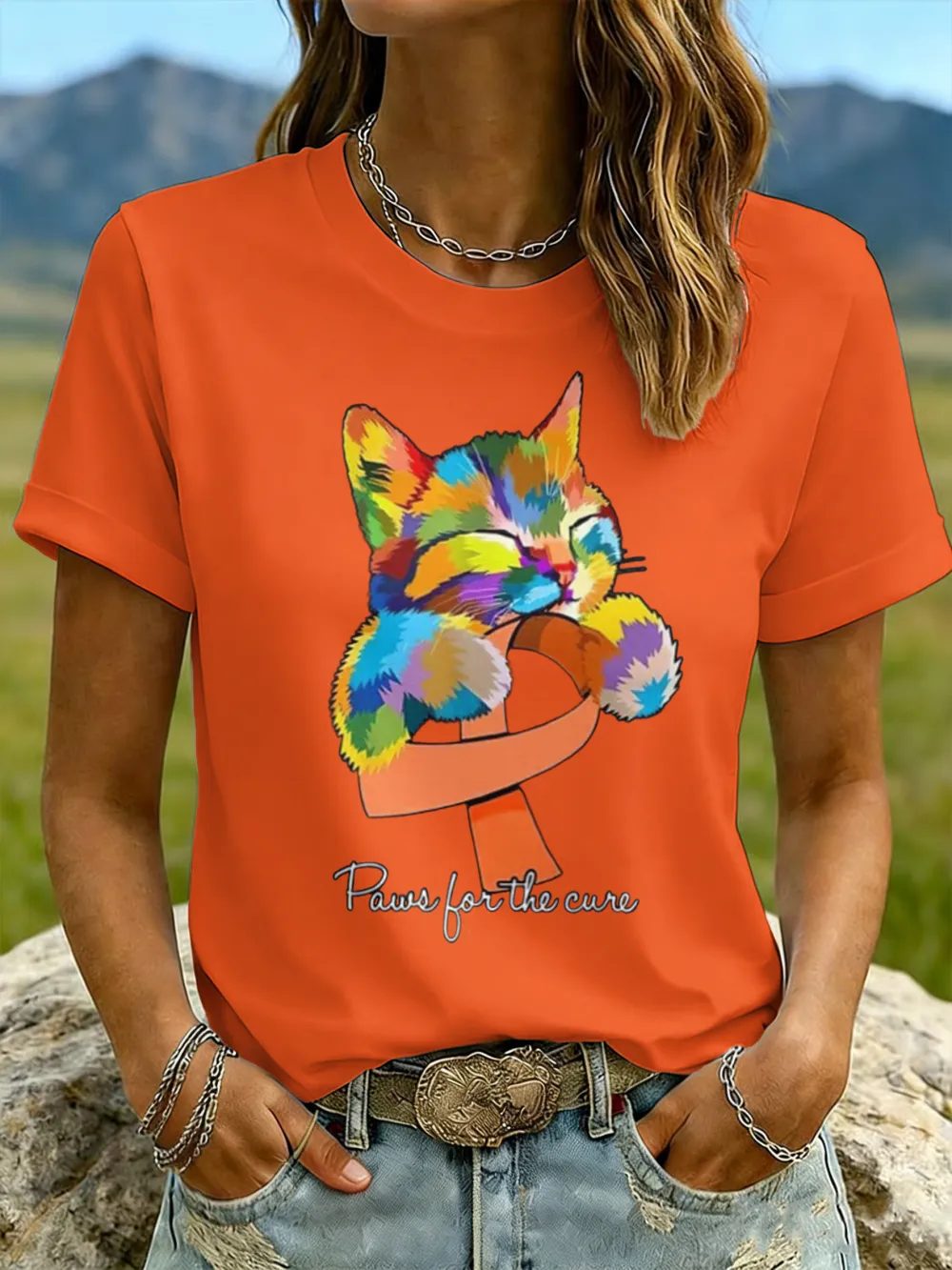 Women's Cute Cat Multiple Sclerosis (MS) T-shirt