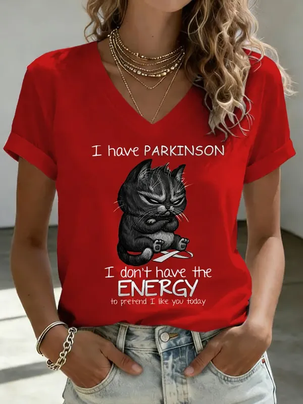 Women's Parkinson's Disease Awareness Print T-shirt