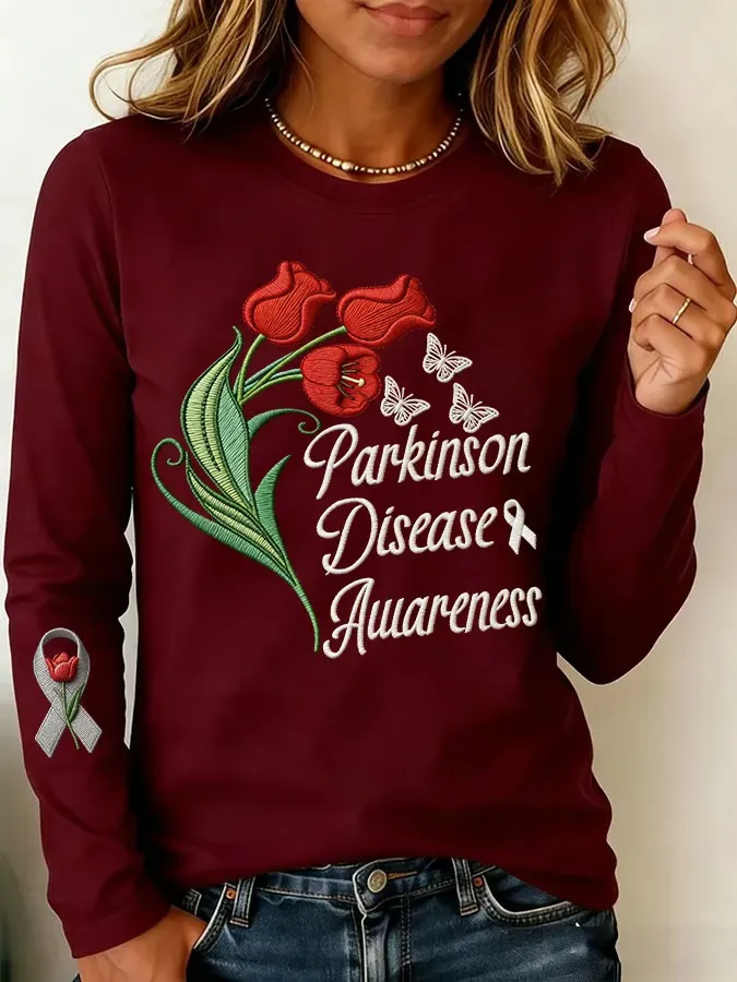 Women's Parkinson's Awareness Print Casual Top