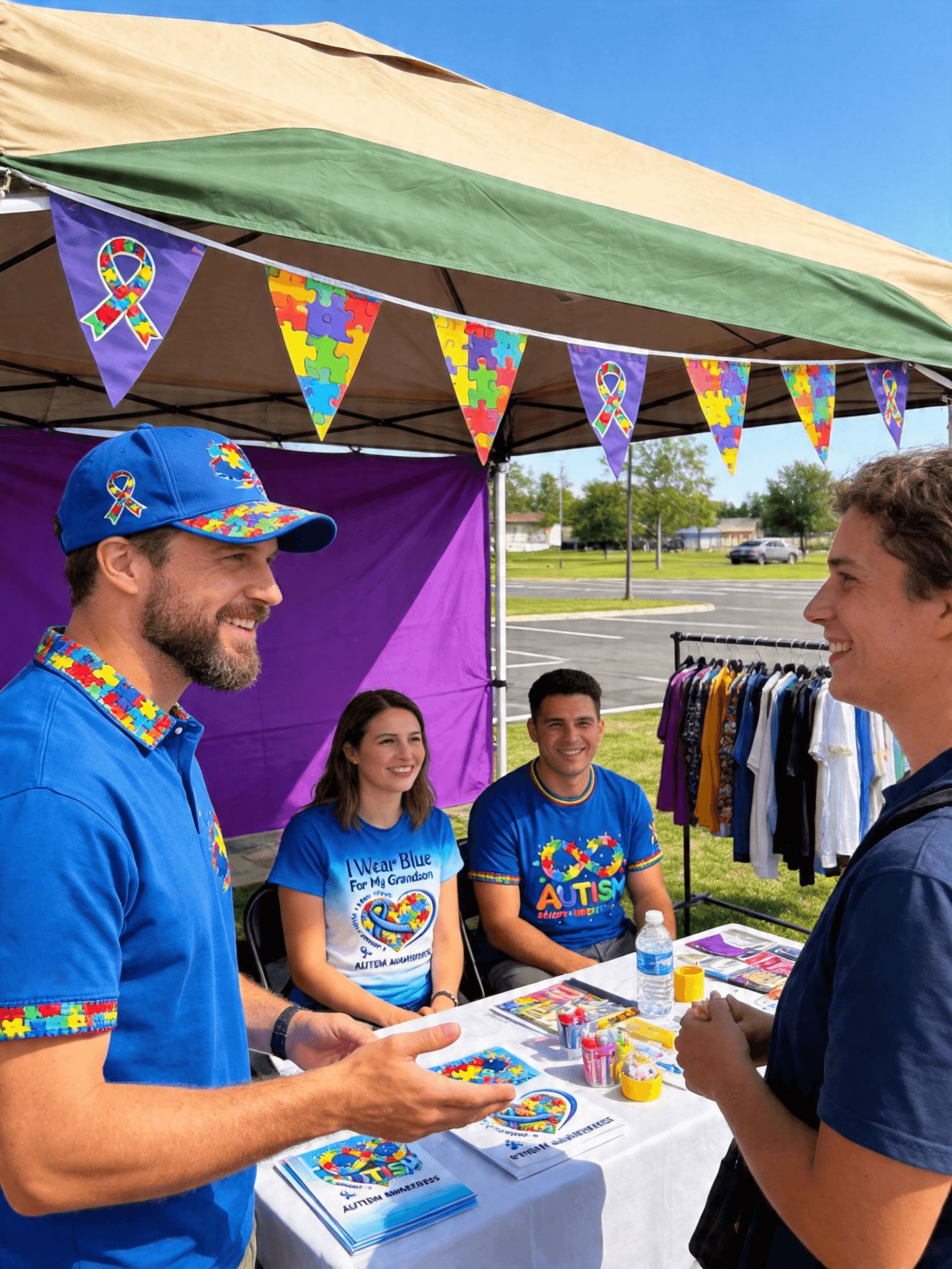 Men's Autism-Themed Printed Polo Shirt