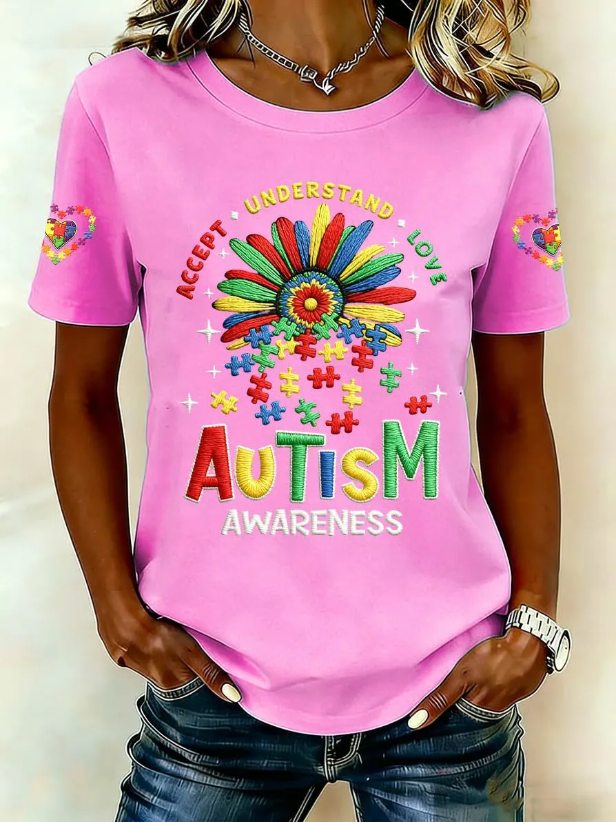 Women's Autism Acceptance Crew Neck T-shirt