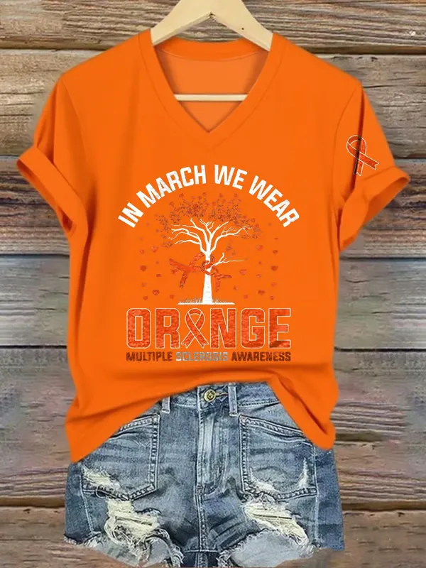 Multiple Sclerosis Awareness T-Shirt In March Wear Orange