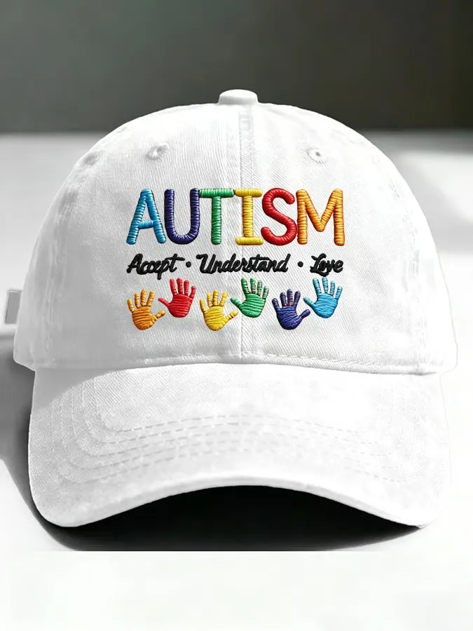 Unisex Retro Autism Accept Understand Love Printed Hat