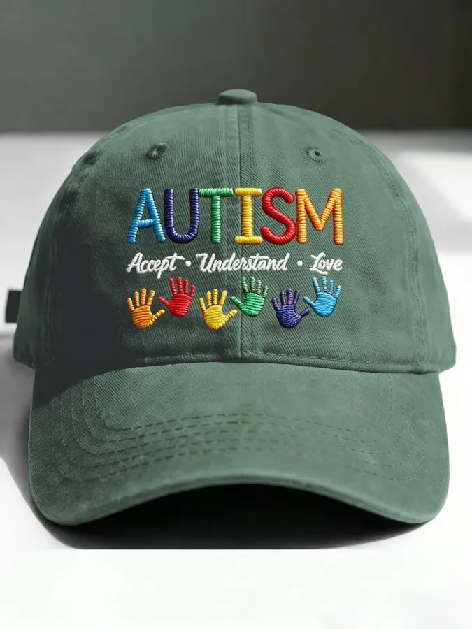 Unisex Retro Autism Accept Understand Love Printed Hat