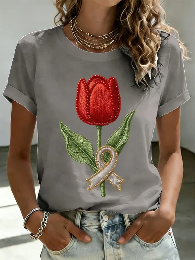 Women's Parkinson's Awareness Print T-shirt 