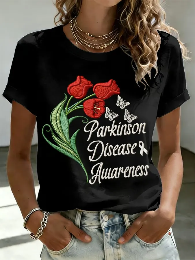 Women's Parkinson's Awareness Print T-shirt