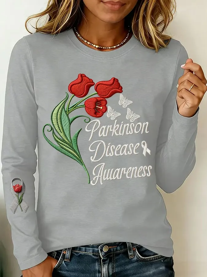 Women's Parkinson's Awareness Print Casual Top