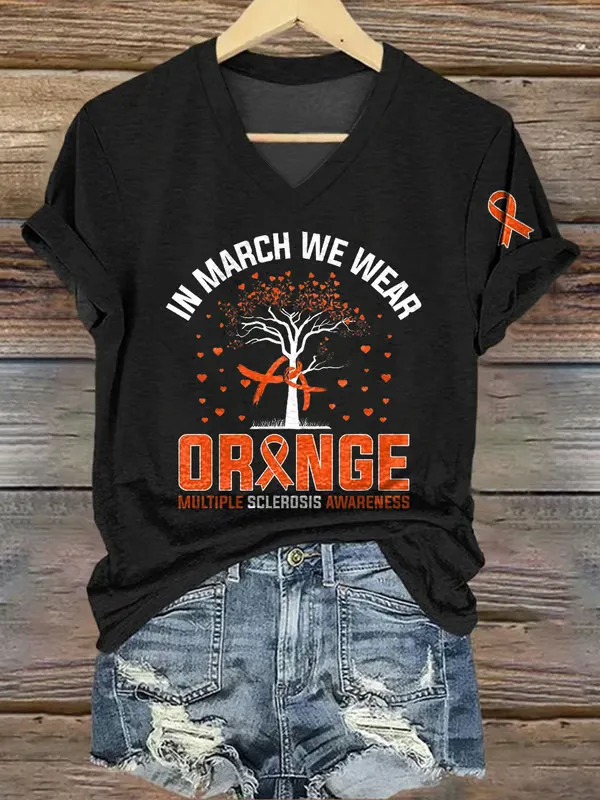 Multiple Sclerosis Awareness T-Shirt In March Wear Orange