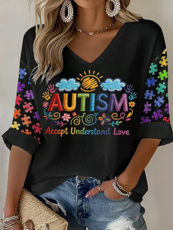 Women's Autism Awareness Print Top