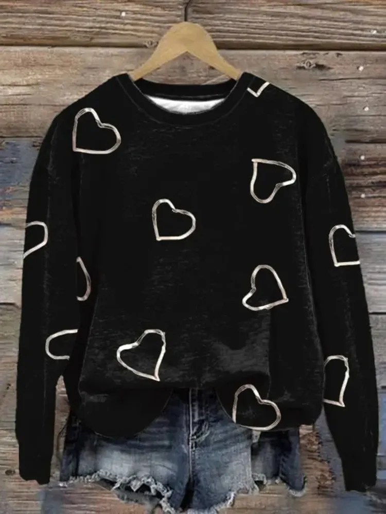 Women's Breast Cancer Awareness Print Long Sleeve Sweatshirt