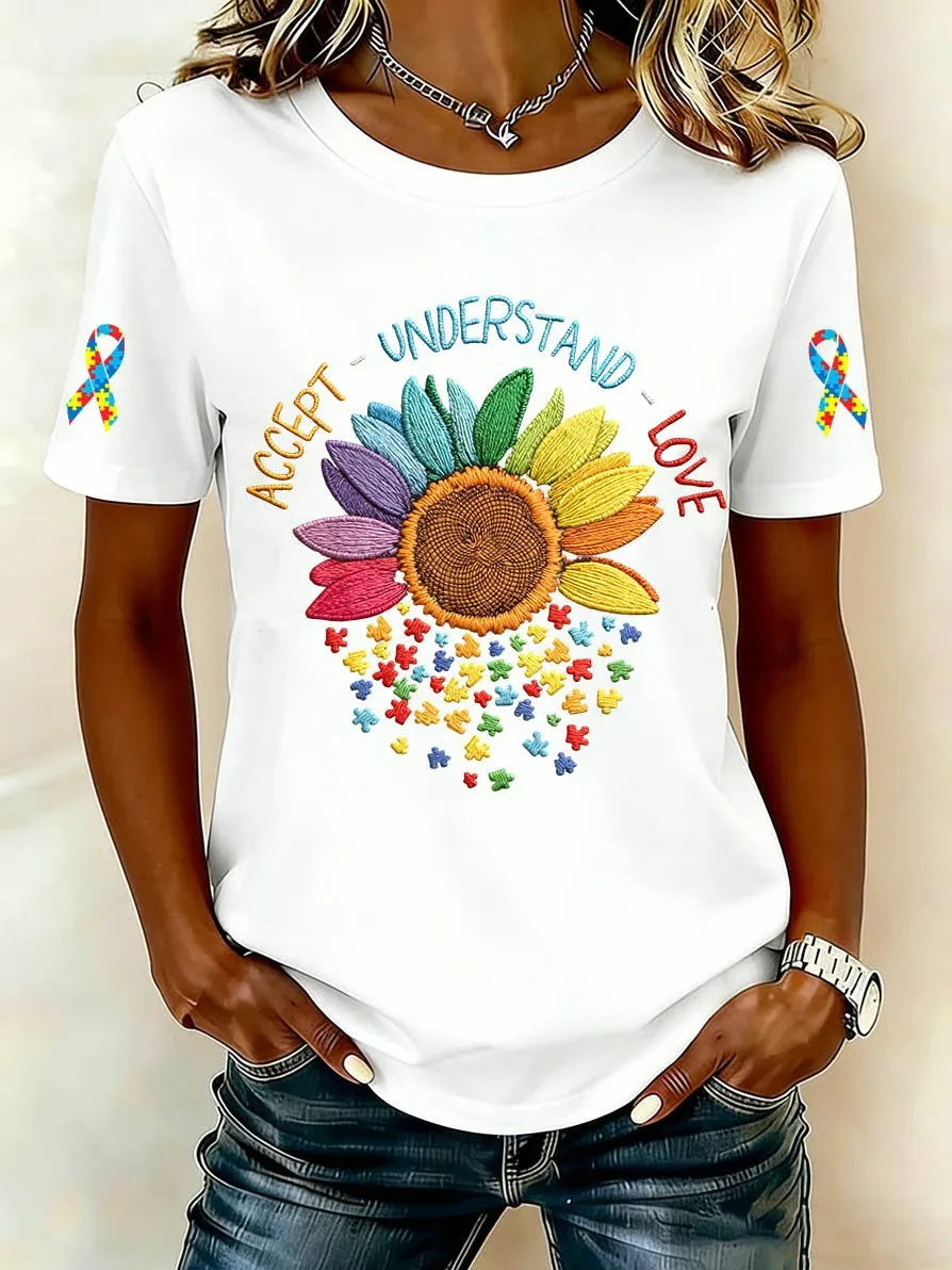Women's Autism Acceptance Crew Neck T-shirt