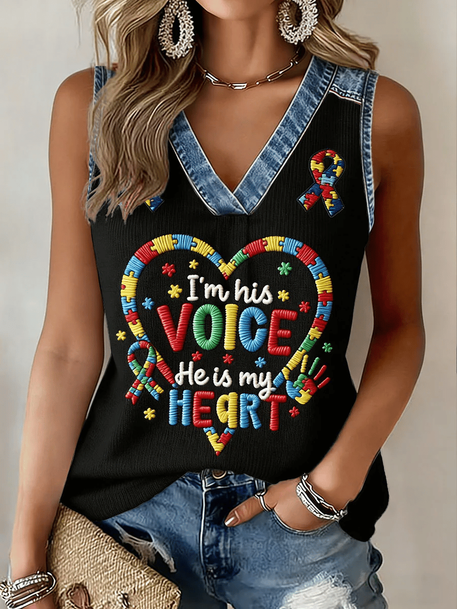 Women'S Vintage Autism Print Vest