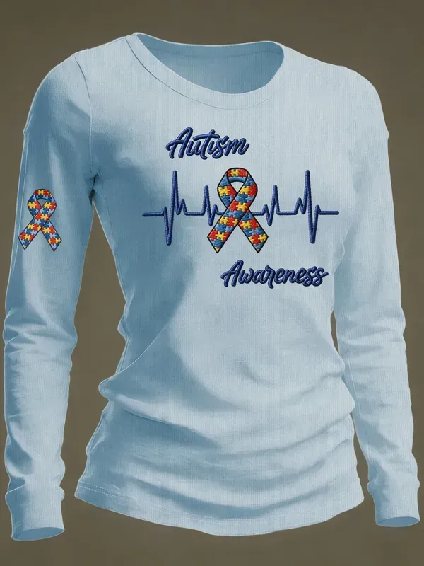 Women's Casual Autism Awareness T-shirt