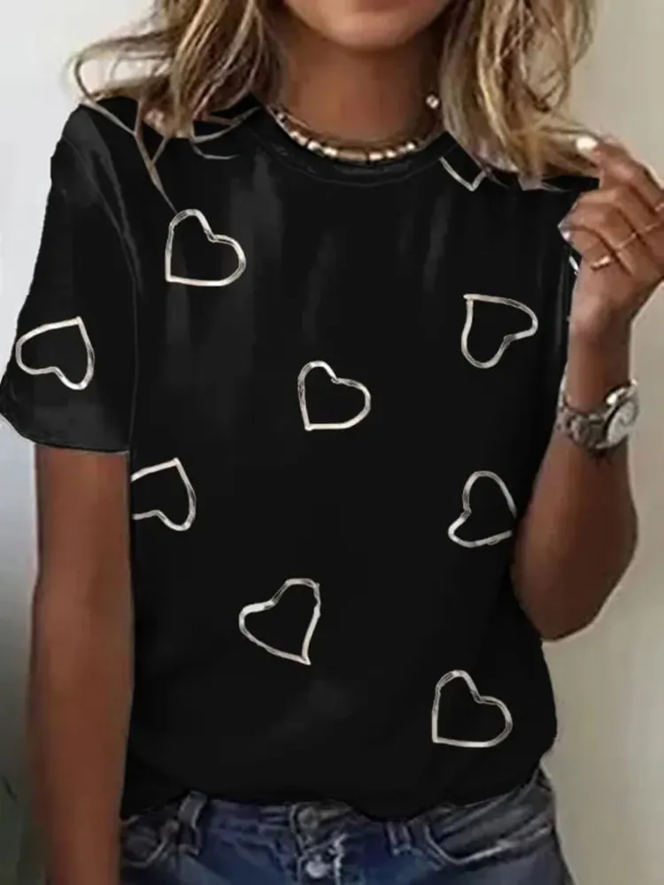 Women's Breast Cancer Awareness Print Casual T-Shirt