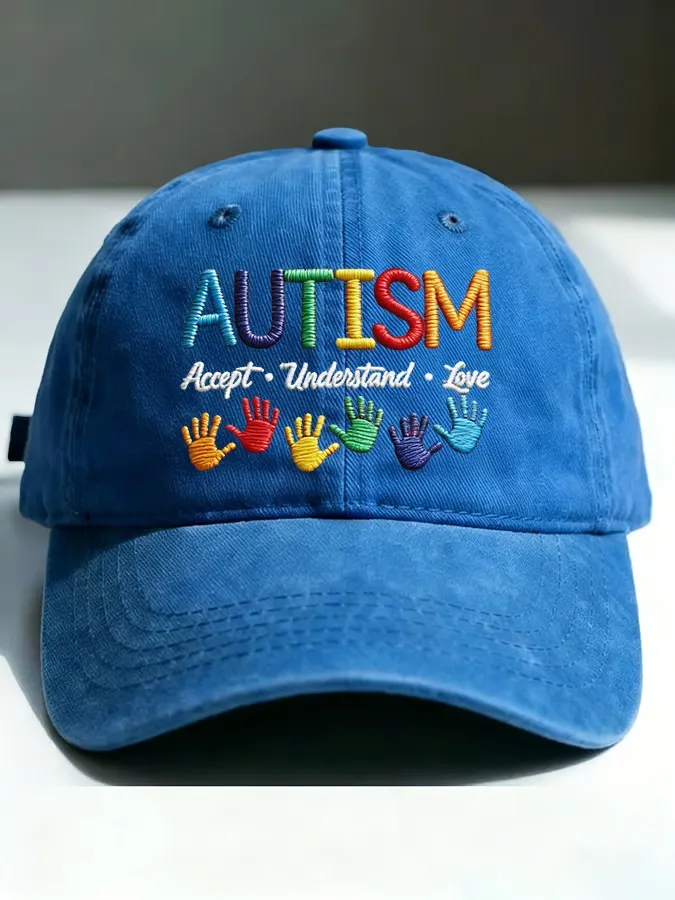 Unisex Retro Autism Accept Understand Love Printed Hat
