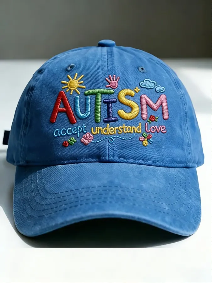Unisex Retro Autism Accept Understand Love Printed Hat